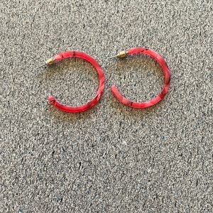 Reposhed pink resin hoop earrings
